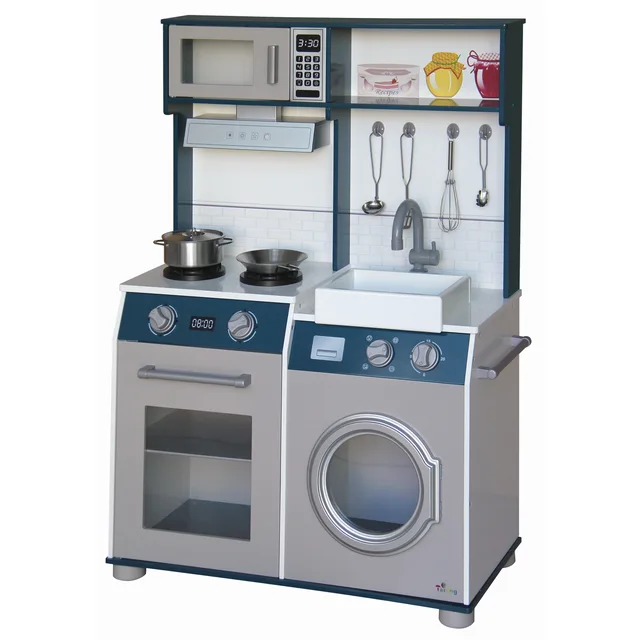 New design wooden pretend kitchen toy with kitchen ventilator