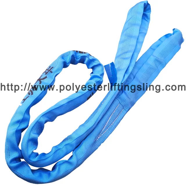 8T 100% polyester round sling with lifting slings/double eyes polyester Round hoist lifting belt sling