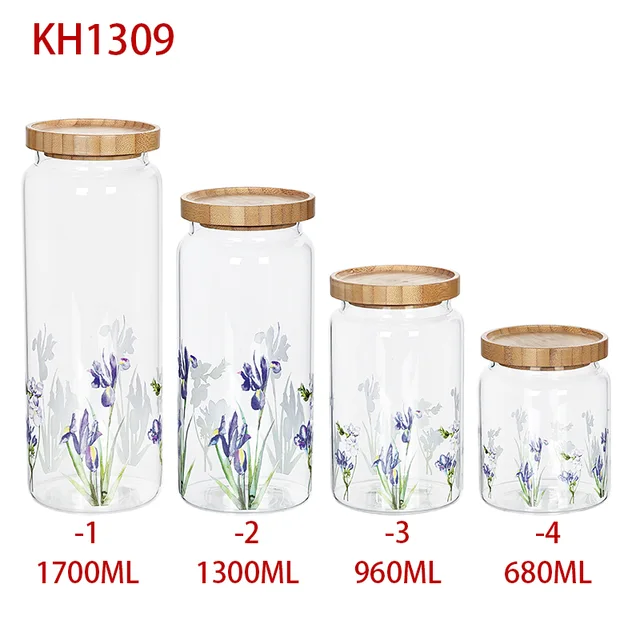 Storage bottles, storage jars, glass bottles, sealed jars，decal