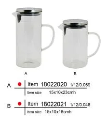 Borosilicate glass pitcher