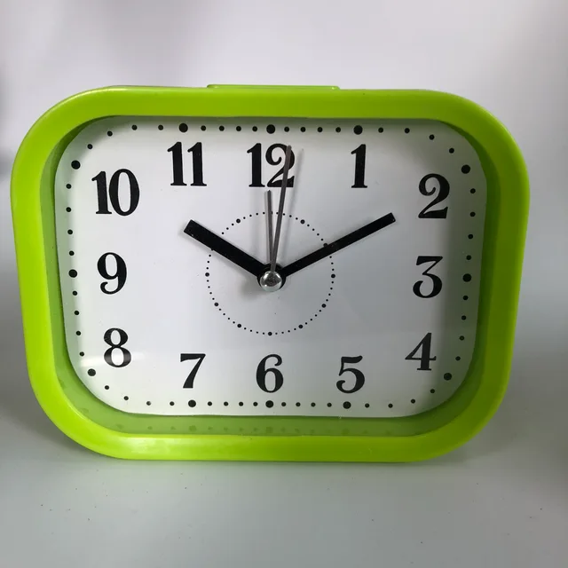 Plastic oblong-shaped alarm clock