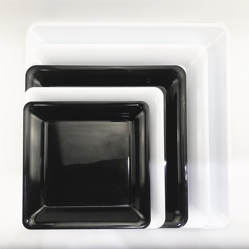 10.75"/12"/14"/16" Plastic Square Trays Plastic Plates Reusable Plates