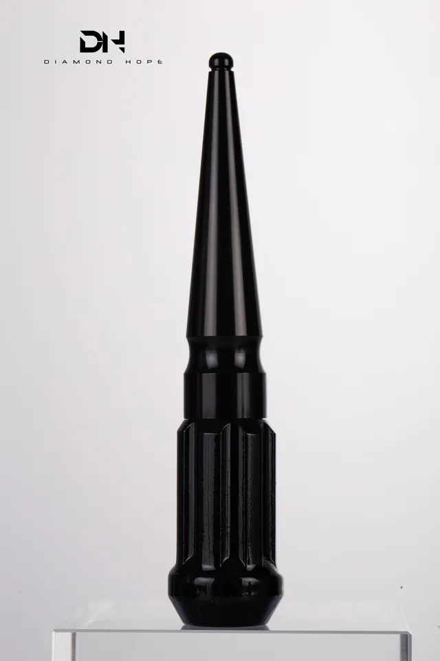 Black duplex spline spike lug nut