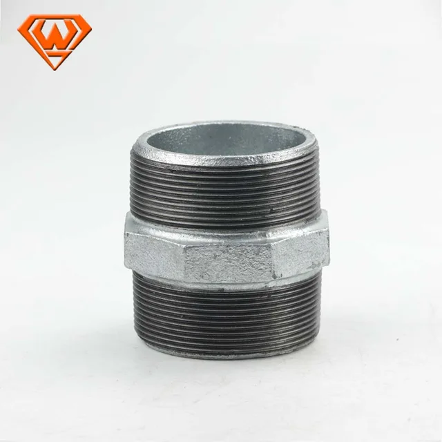 Galvanized Fitting Male Black Hexagon Nipple