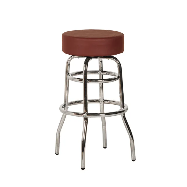 Classic Double Rings Restaurant Bar Coffee Shop Metal Stool