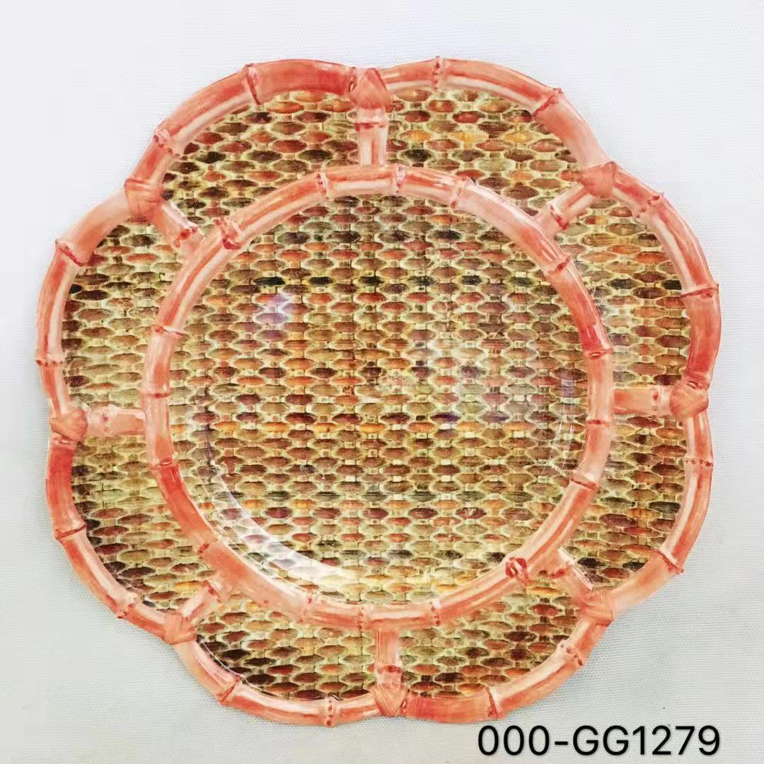9'' melamine bamboo rim side plate