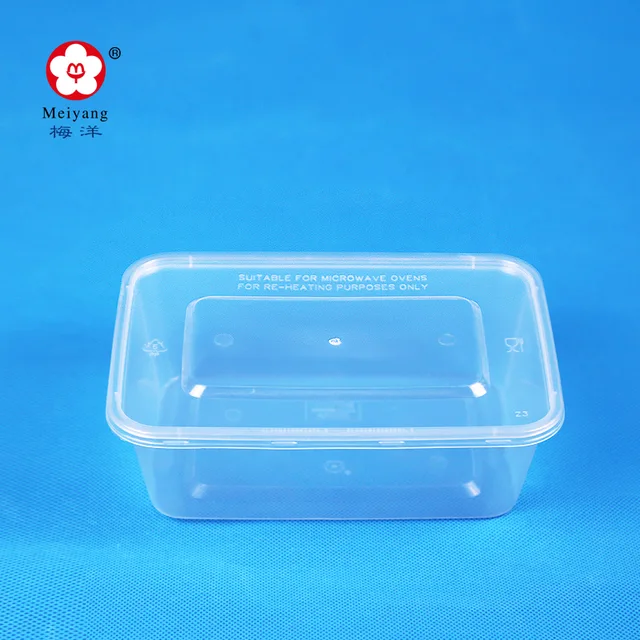 Meiyang 15392 disposable plastic storage takeaway microwavable rectangular PP food container box