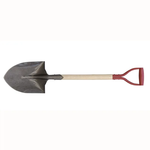 Round Shovel With Wooden Handle And Iron Y Grip