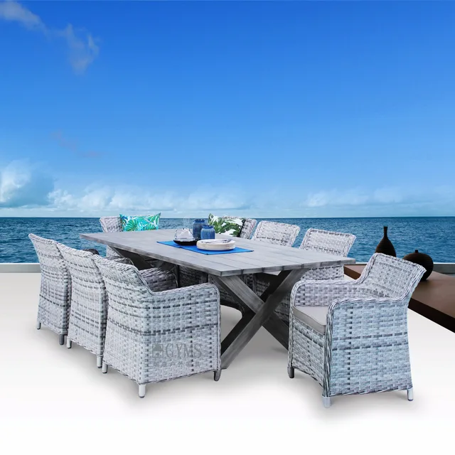 9 pcs rattan dining set