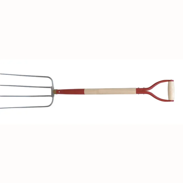 Steel Fork With Wooden Handle And Iron Y Grip
