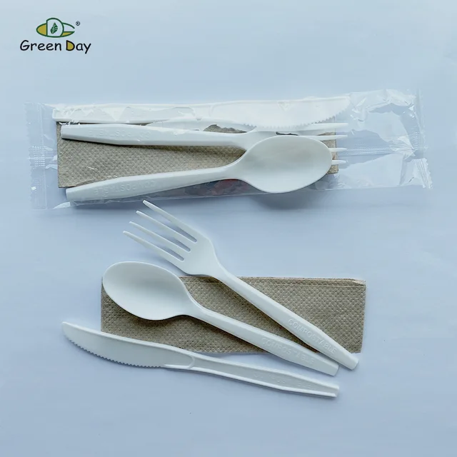 Premium Series CPLA Cutlery Kit,Fork Knife Spoon Napkin