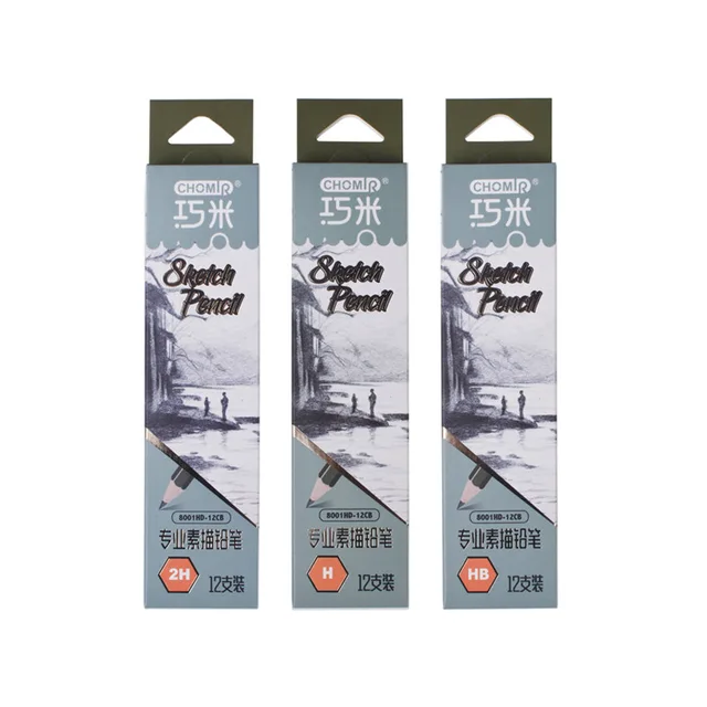 #000Artist quality 12pieces sketch drawing pencil sets