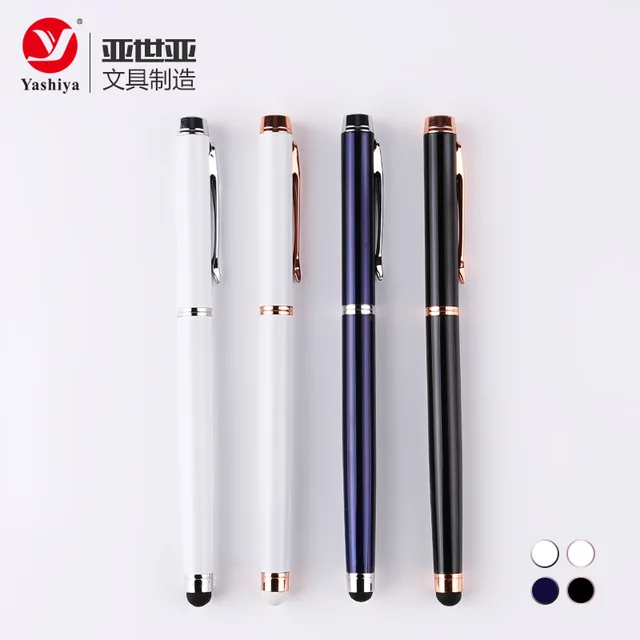 Asia stationery SYT009R brass high quanlity roller ball pen with stylus