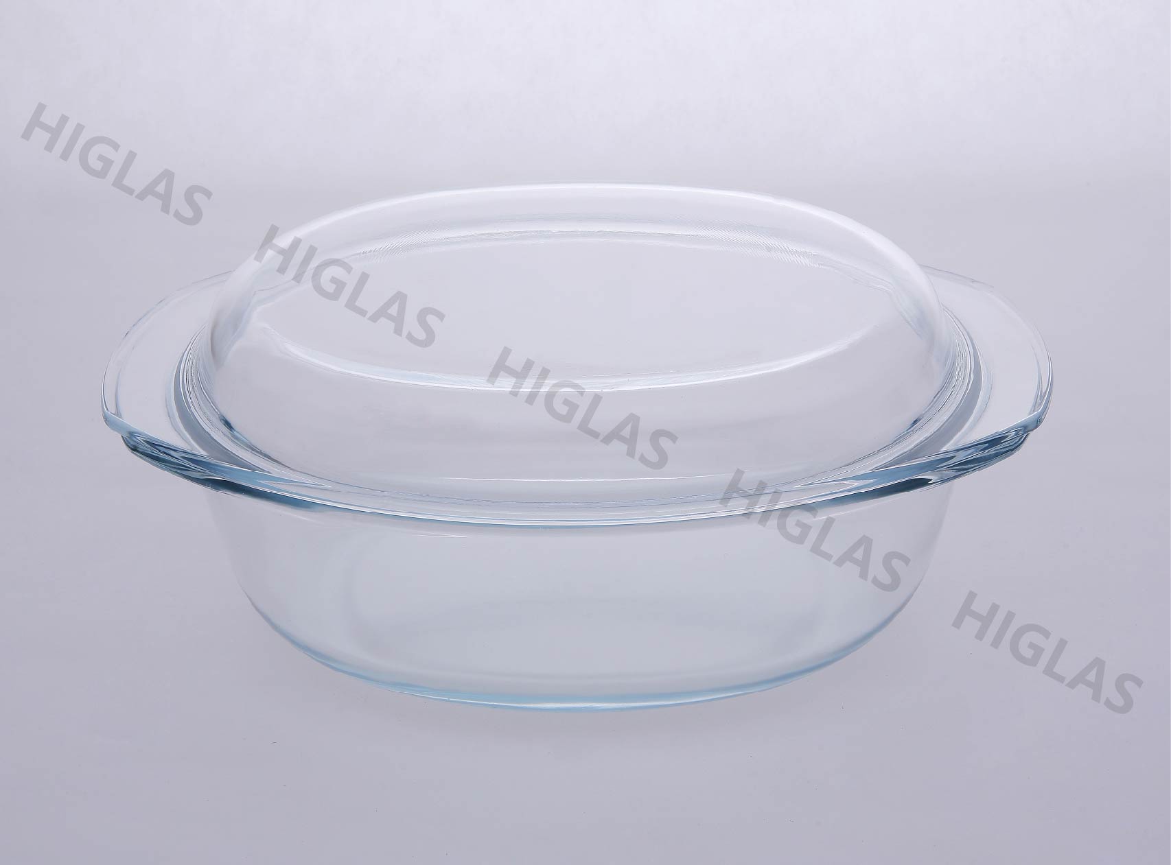 3.5l Oval Borosilicate Glass Casserole With Lid