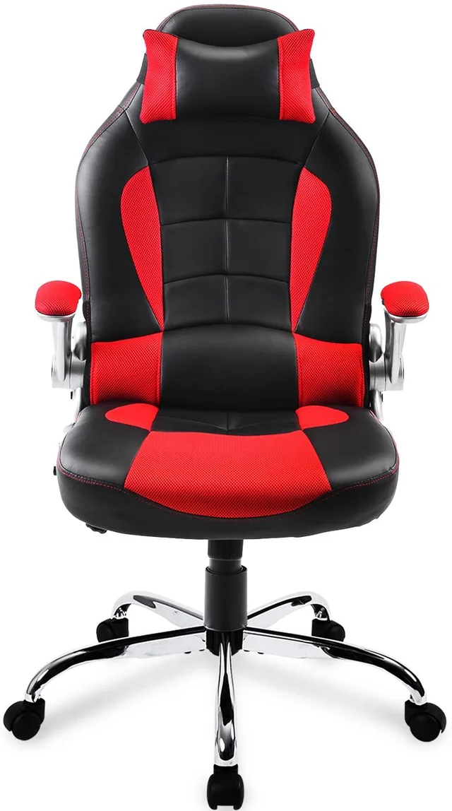 Pu gaming chair with footrest