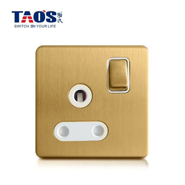 15A 1 gang switched round-pin socket