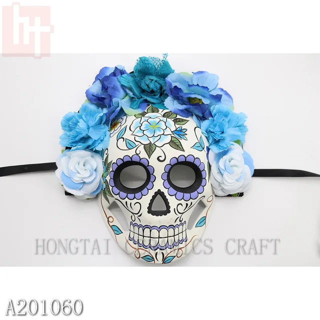 Day of the Dead Mask with Flower A201060