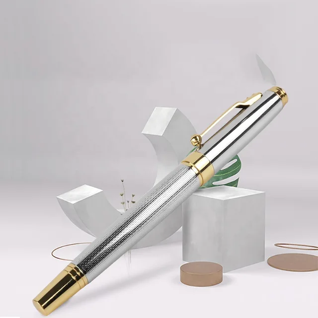 Asia stationery SY6027R Brass Highly textured roller ball pen