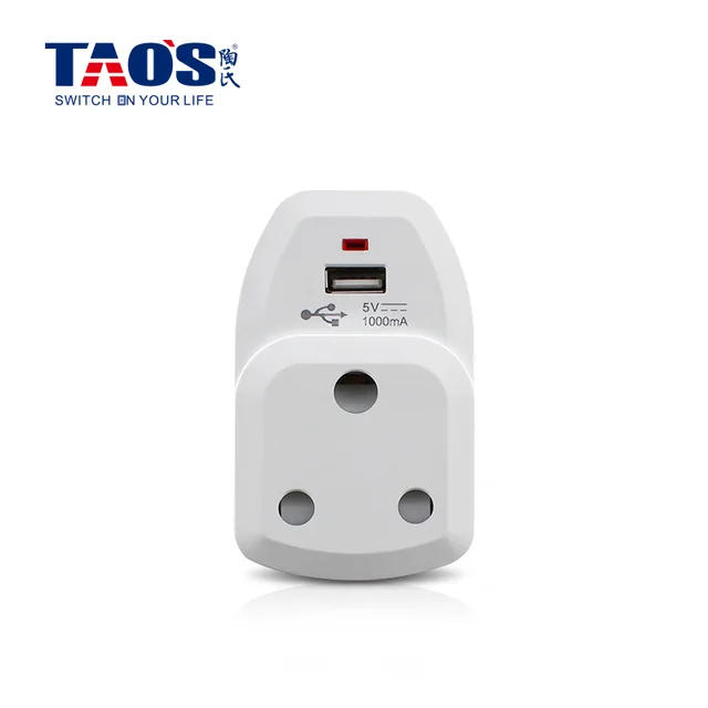 15A plug, surge protector + 1*USB(1A)