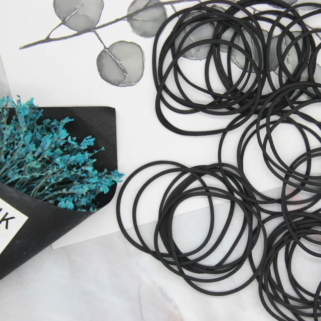 #43Black color rubber bands,Black color rubber bands,Elastic