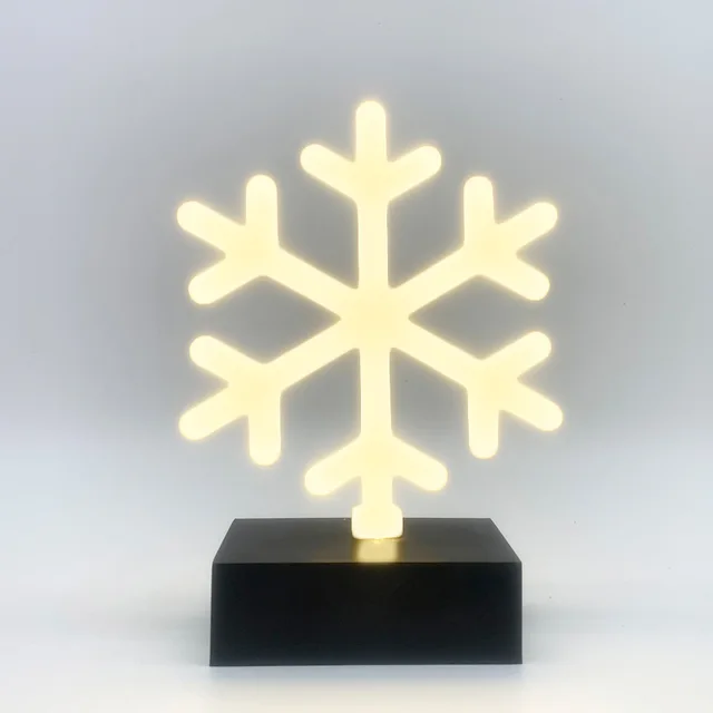 Mini Led Plastic Neon Snowflake Light ,Warm White,2AA Battery Not Included
