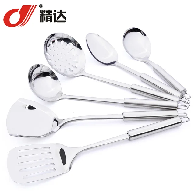 Stainless Steel Kitchen Tool Set Ladle Turner Skimmer Serving Spoon Fork