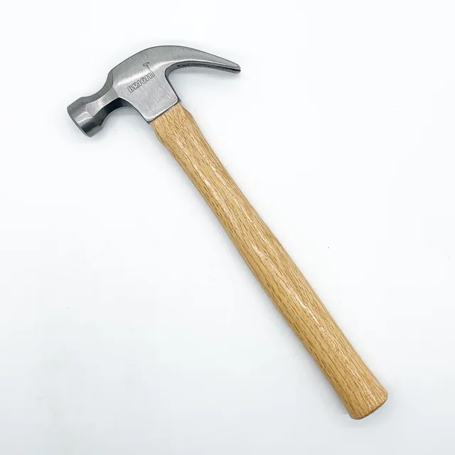 Claw hammer with wood handle