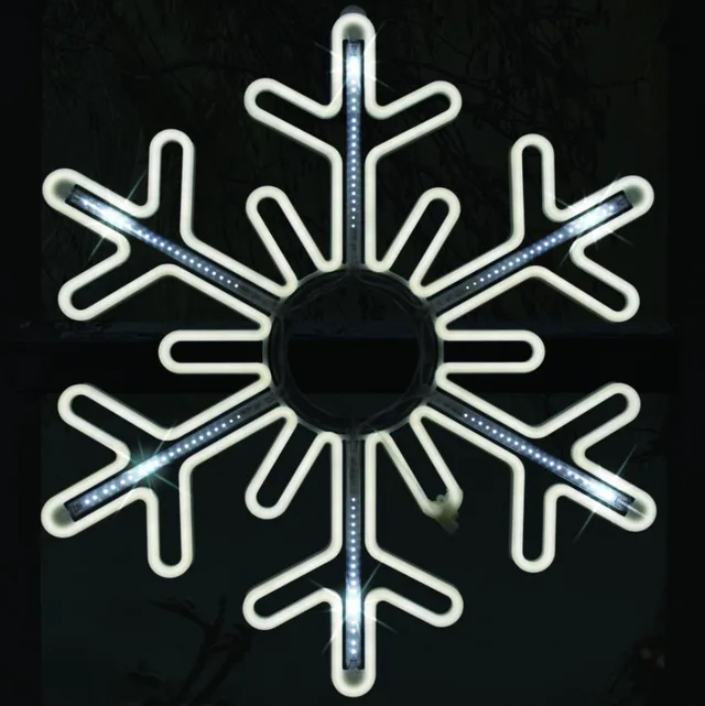 Flex Neon Rope Light Snowflake with meteor shower effect