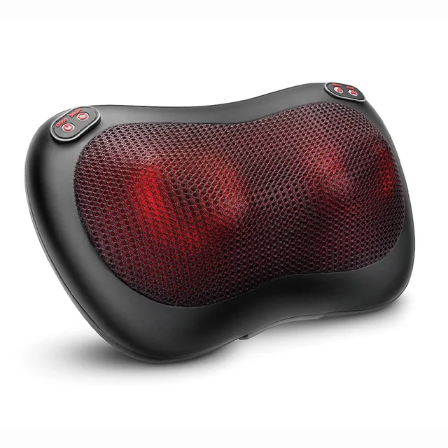 Shiatsu kneading heat massage pillow with 4 buttons