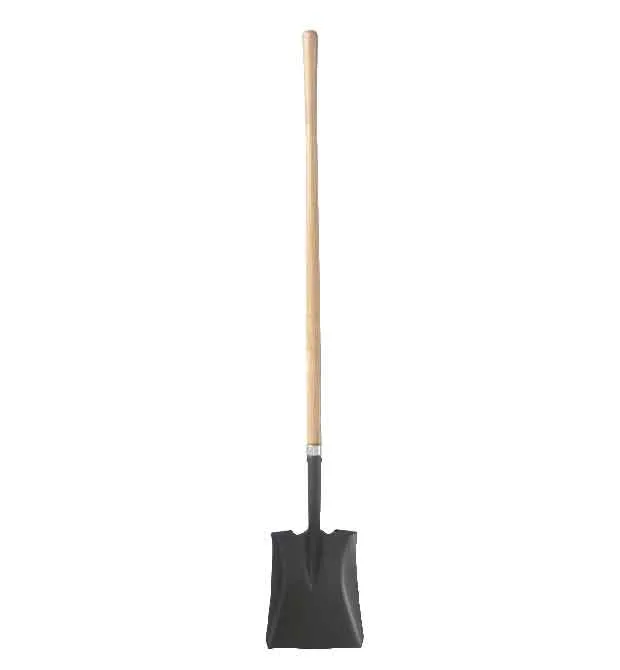 American Style Long Wooden Handle Square Shovel
