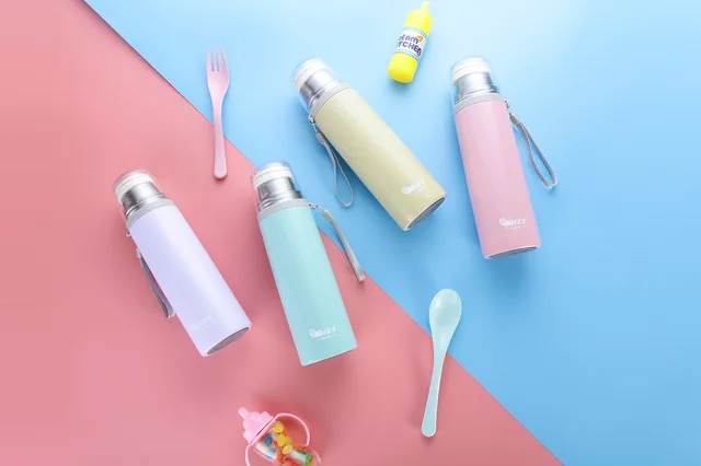 !Vacuum bottle Vacuum bottle 3Colorful bullet stainless steel thermos 304 bullet student water portable cup