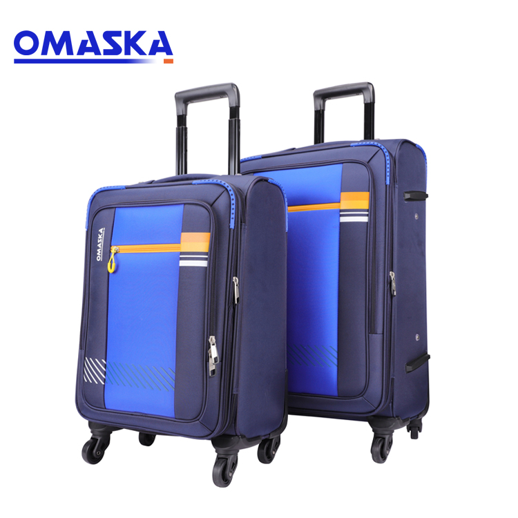 New Design Custom Print Nylon Travel 3 pcs Set Blue 20 24 28 Inch Business Men Luggage Set