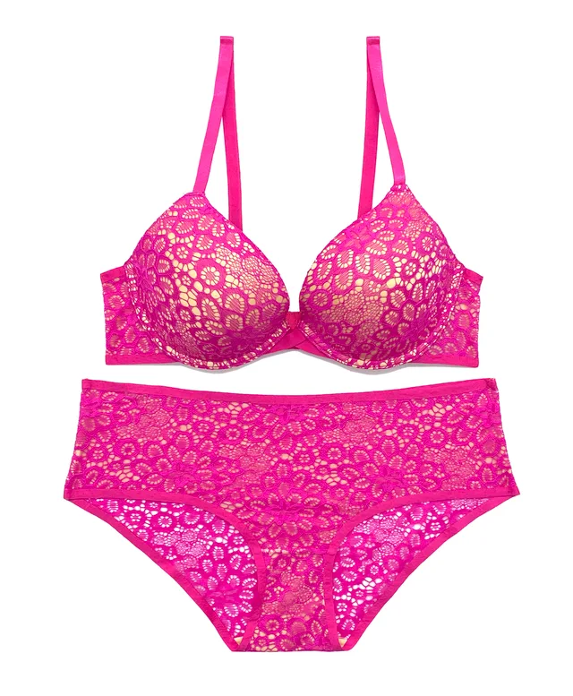 Ladies wire lace bra set