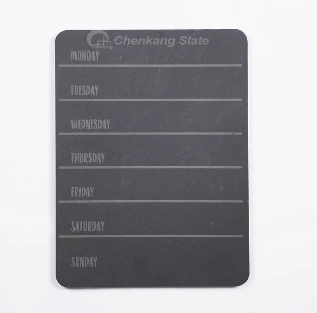 Slate Weekly Memo Board Straight Cut Edges