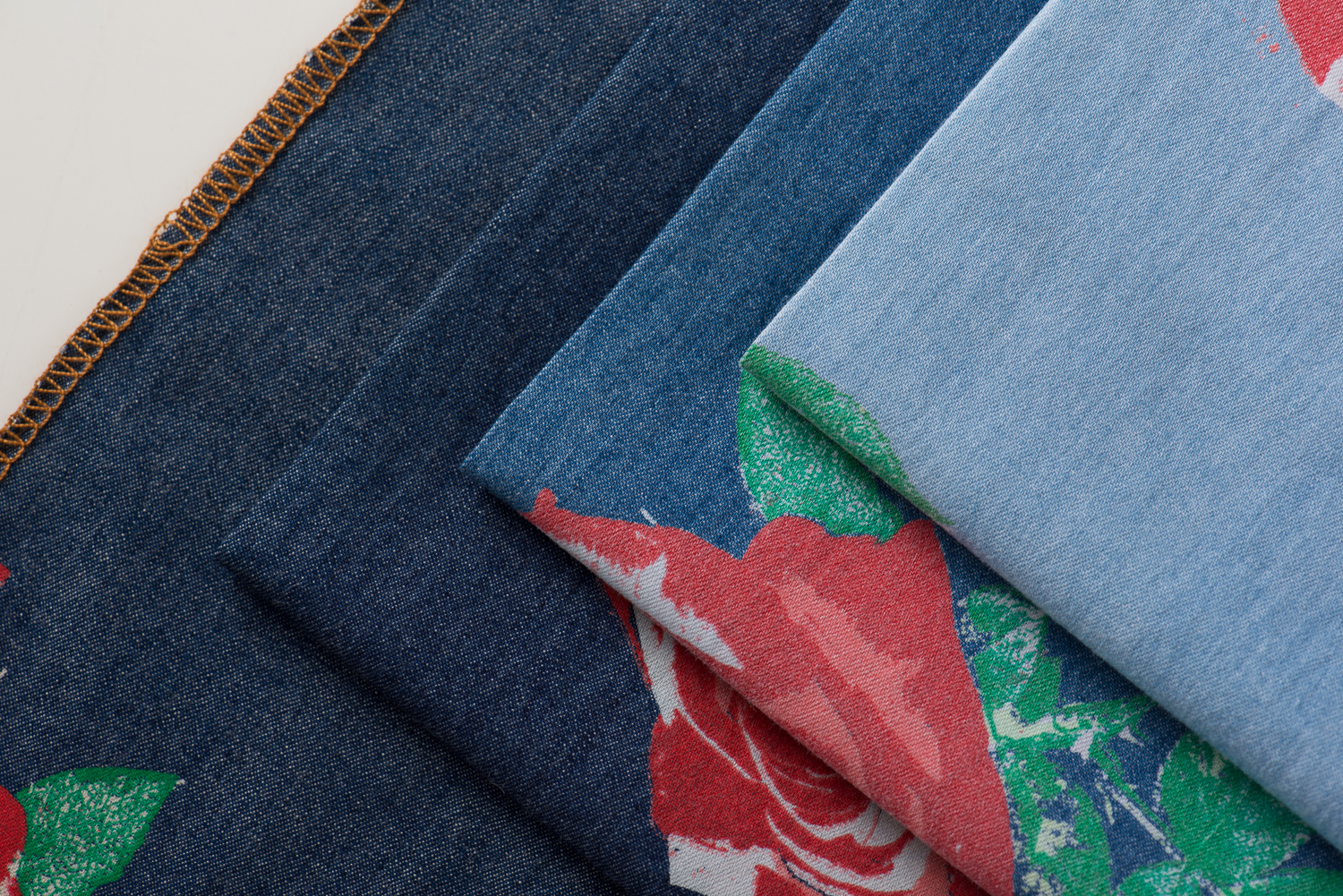 100% cotton pigment print denim 4.5oz
