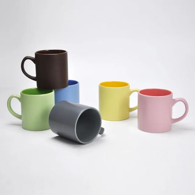 18oz can shape coffee mug stoneware multiple colors mug outside matte finihsed, inside gloss glazed