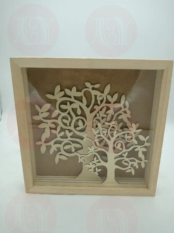 Pine square frame with inner laser cut pine tree