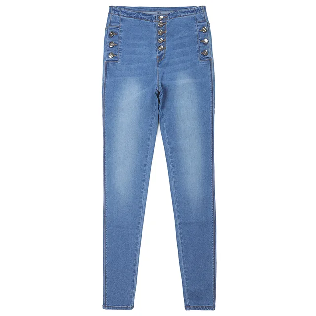 Buttons fly women pencil jeans pants G2726