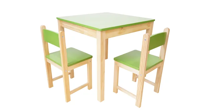 Kid Pine Table + 2 x Kid Pine Chairs