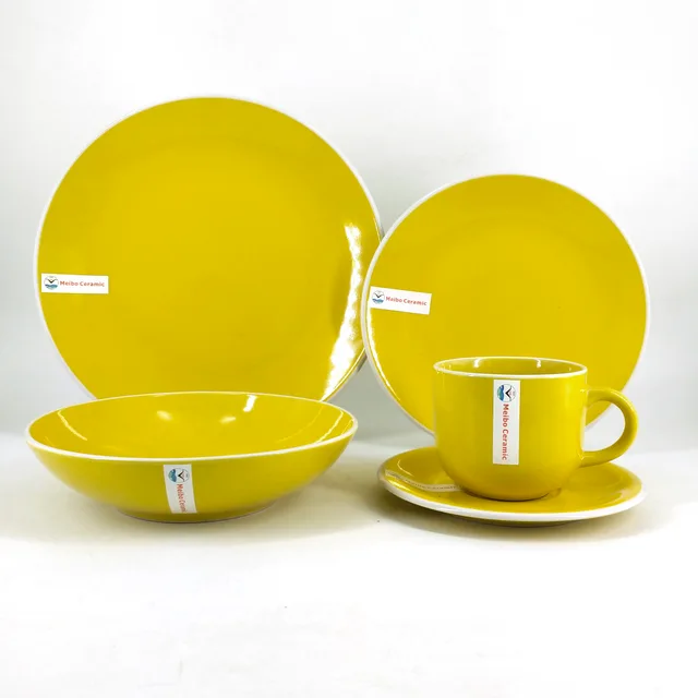Stoneware solid color glazed 30pcs dinner set