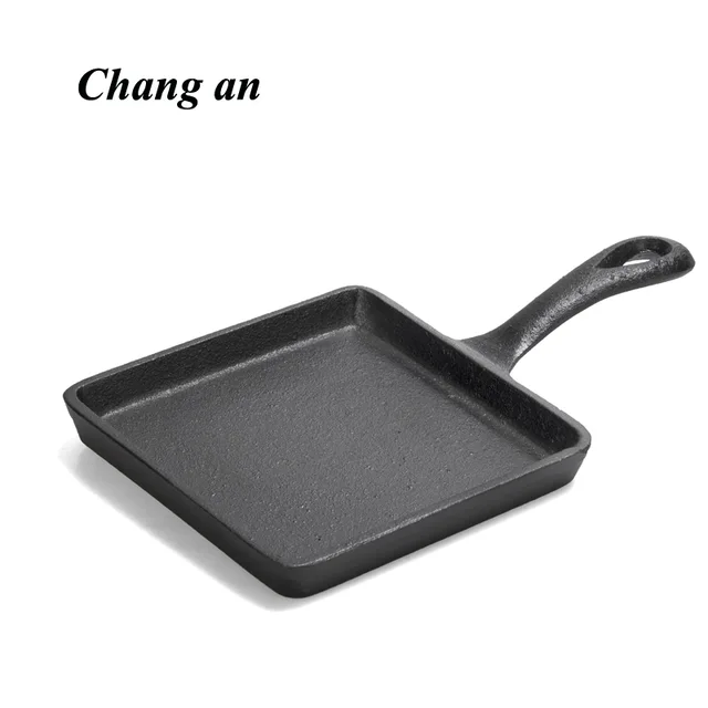 Cast iron square frying pan