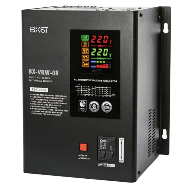 008 BX-VRW08 5000W LED Display Universal Socket Electric Relay Type Voltage Regulator, Whole House Voltage Stabilizer
