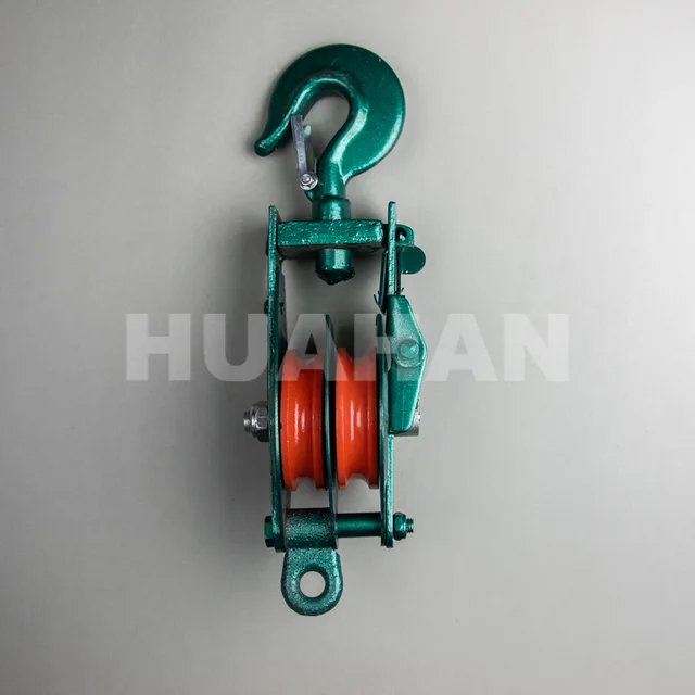 Pulley Block , Double Wheel With Hook , Open Type