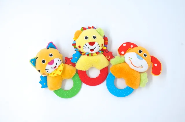 Teether animal rattle