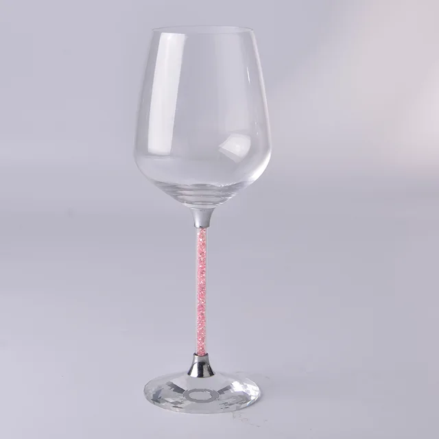 Fill Pink Diamond Stem Crystal Red Wine Glass