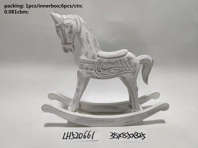 European retro and nostalgic MDF wooden rocking horse ornament