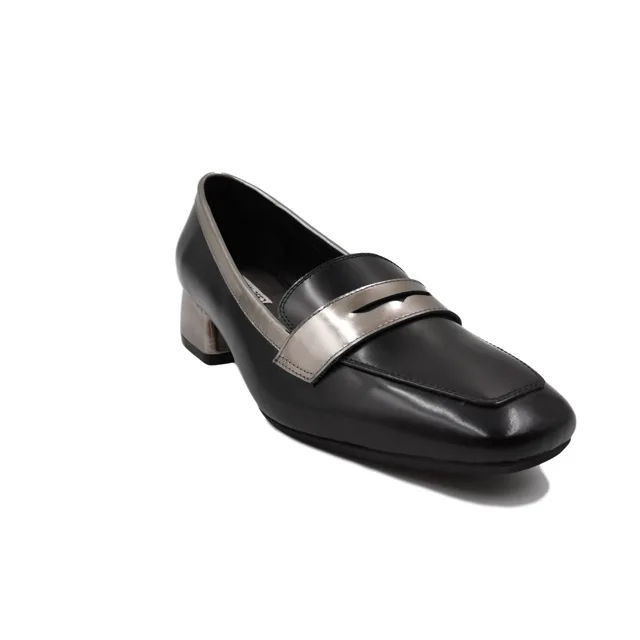 Chunky heels loafers genuine leather bridal shoes