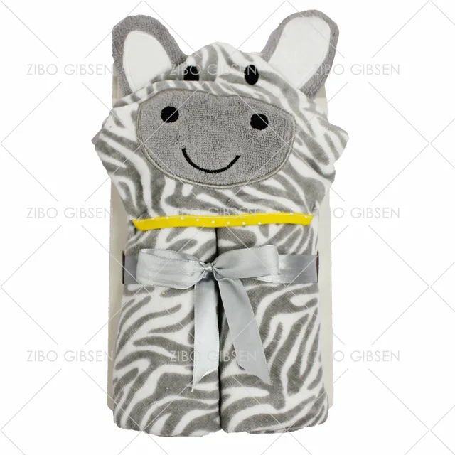 100% terry cotton animal design bath hooded towel