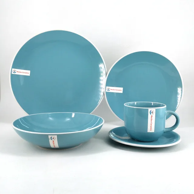 Stoneware solid color glazed 30pcs dinner set