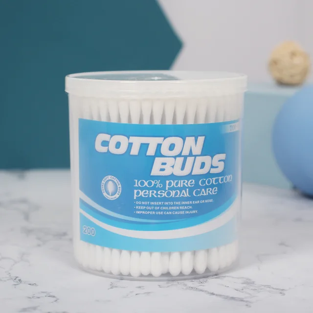 #1 A Plastic cotton buds in round PP canister
